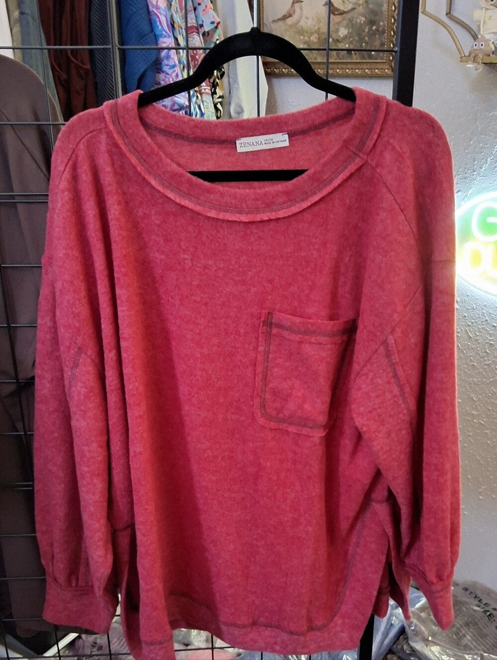 Zenana Long Sleeve HACCI brushed Cotton Sweatshirt